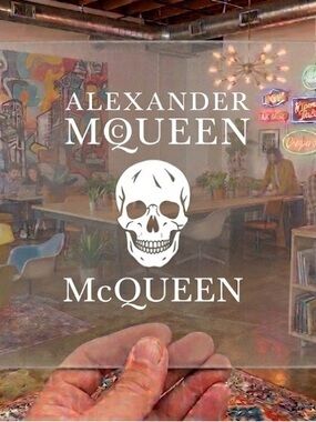 Alexander McQueen White Skull Acrylic Decor Panel